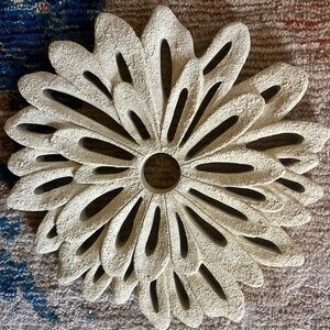 Flower Wall Art Hanging Clay Stone Cement Yellow
